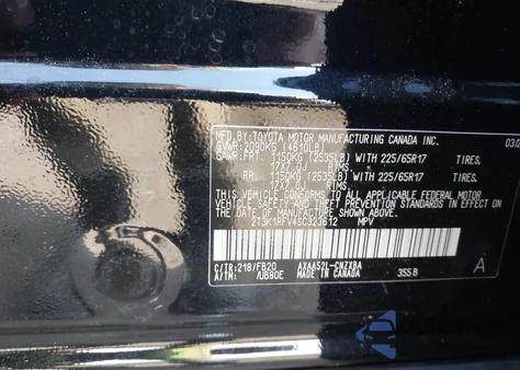 2025 Toyota Rav4 Le из США, поврежденный, VIN 2T3K1RFV4SC323612